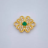 Herraje Trebol Cuatro Hojas 0.75gr / 1/2 in / Oro Amarillo 18K &