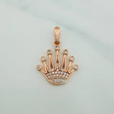 Dije Corona Queen 2.2gr / 1 in / Dos Oros Blanco Rosa 18K %