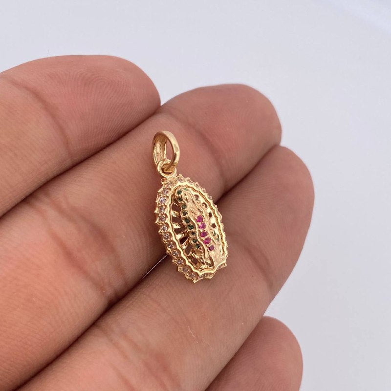 Pendant Virgin of Guadalupe 2.9gr / 2.3cm (0.9in) / 18K Gold &