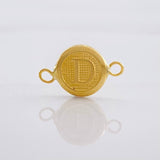 Herraje Circulo Letra D 0.4g / 1/2 in Oro Amarillo 18K