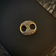 Charm GC 2.45gr/1.8cm Black Zircons Yellow Gold*