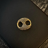 Charm GC 2.45gr/1.8cm Black Zircons Yellow Gold*