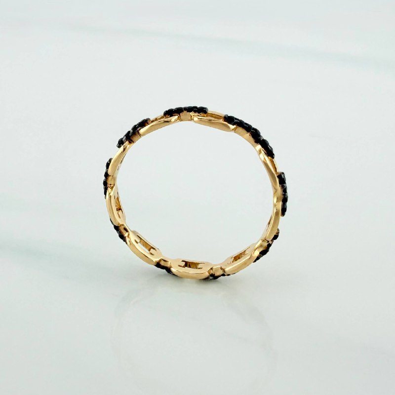 Ring Band Bracelet 1.65 g / T6 1/2 Two Golds Black Yellow 18K