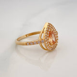 Halo Drop Ring 2.5 g / T6 3/4 18K Yellow Gold