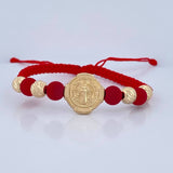 Red Woven San Benito Bracelet 2.4gr / 18K Gold &