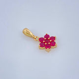 Pendant Flower Petals 0.8gr / 3/4 in / 18K Yellow Gold &