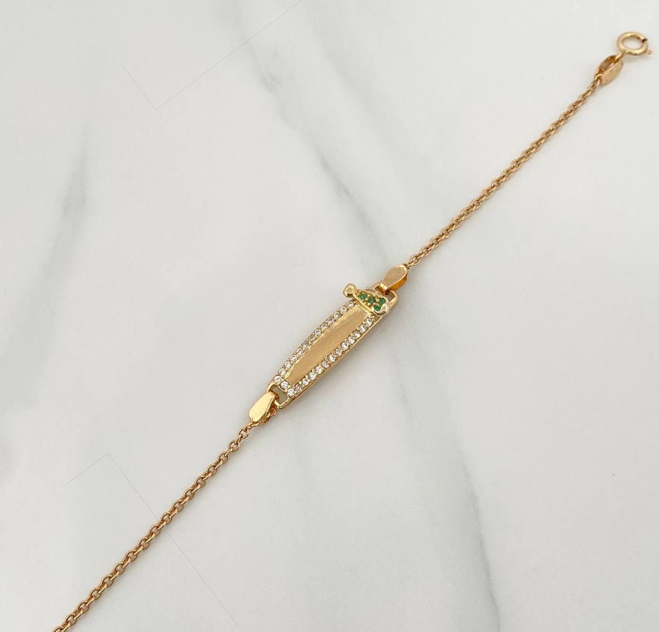 Bracelet Baby Plate Baby Classic Link Tie 2.75 g / 5 1/4 in / 0.75 mm Yellow Gold 18K