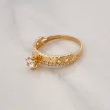 Solitaire Ring Heart Channel 2.45 g / T6 1/4 Yellow Gold 18K