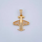 Pendant Airplane 2.75gr / 1.1in / 18K Gold $