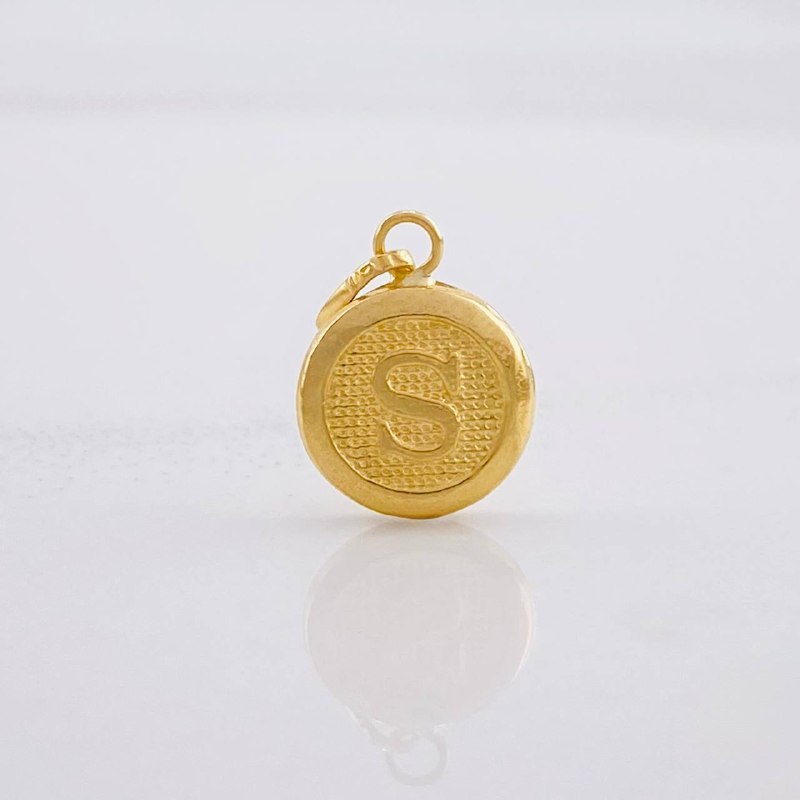 Pendant Circle Letter S 0.4g / 3/4 in Yellow Gold 18K