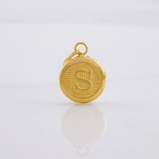 Pendant Circle Letter S 0.4g / 3/4 in Yellow Gold 18K