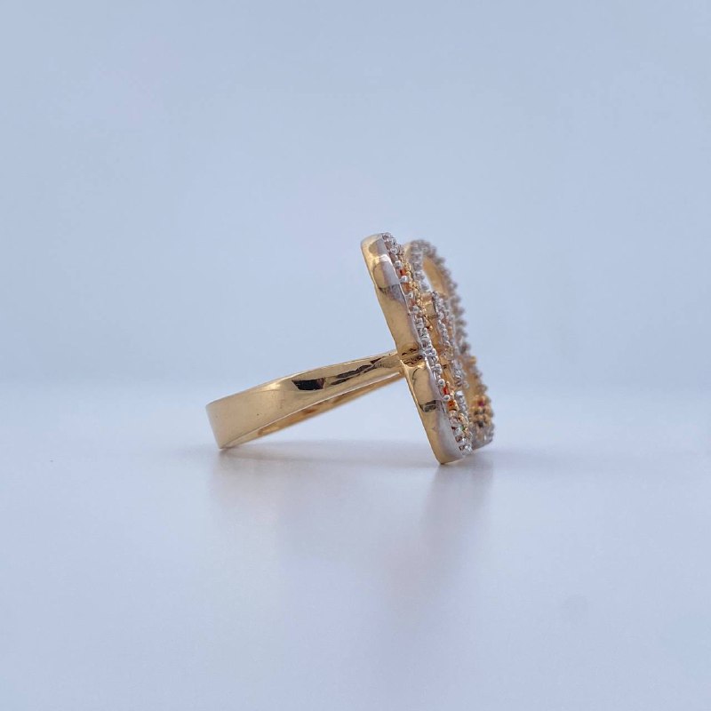 Butterfly Ring in Relief 5.1gr / Size 6 1/2 / Two-tone Yellow White 18K Gold &