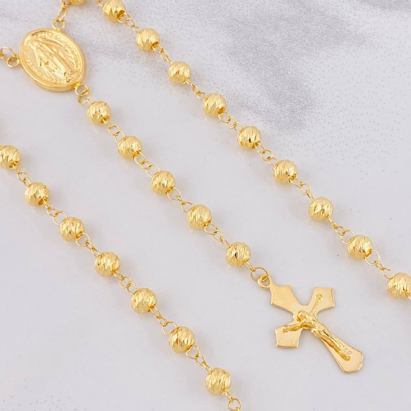 Rosario Virgen Milagrosa 13.7g /60 cm / 6mm Oro Amarillo 18K