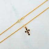 Set Cadena Lazo + Dije Cruz / 1,5 gr / 19 3/4 in Oro Amarillo 18K