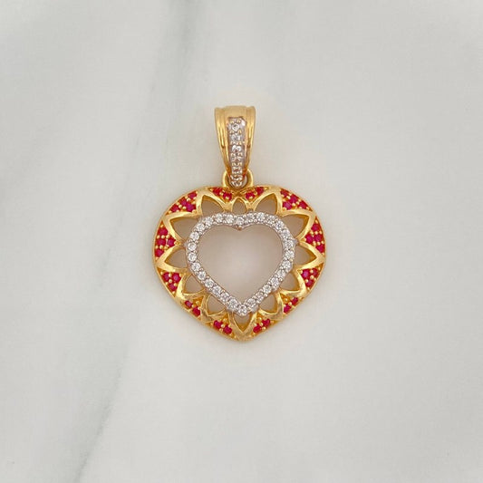 Dije Corazon 3.7 g / 1 in Dos Oros Amarillo Blanco 18K