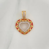 Dije Corazon 3.7 g / 1 in Dos Oros Amarillo Blanco 18K