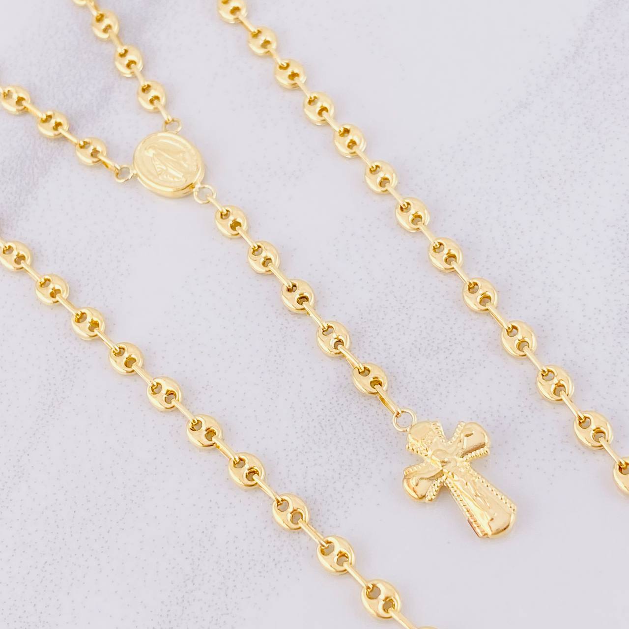 Rosario GC Virgen Milagrosa 7.25g / 20 in / 3.8mm Oro Amarillo 18K