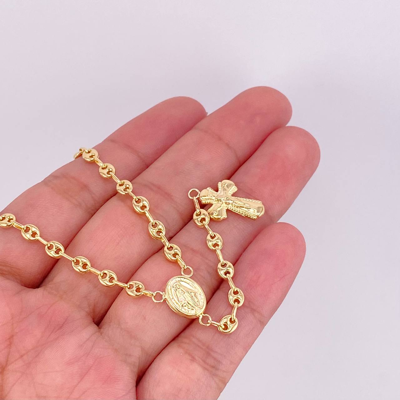 Rosario GC Virgen Milagrosa 7.25g / 20 in / 3.8mm Oro Amarillo 18K