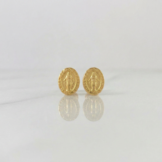 Stud Earrings Virgen Milagrosa 0.85 g / in / 4 mm Yellow Gold 18K
