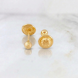 Stud Earrings Bead Plain 0.5 g / in / 3 mm Yellow Gold 18K