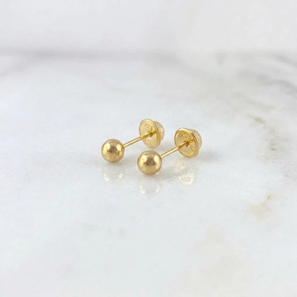 Topos Bola Lisa 0.45g / in / 3mm Oro Amarillo 18K