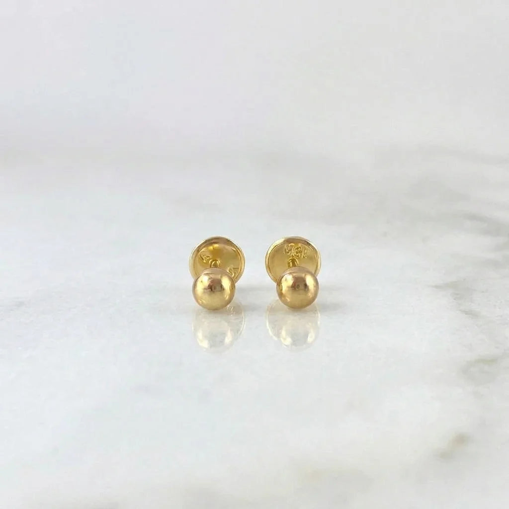Topos Bola Lisa 0.45g / in / 3mm Oro Amarillo 18K