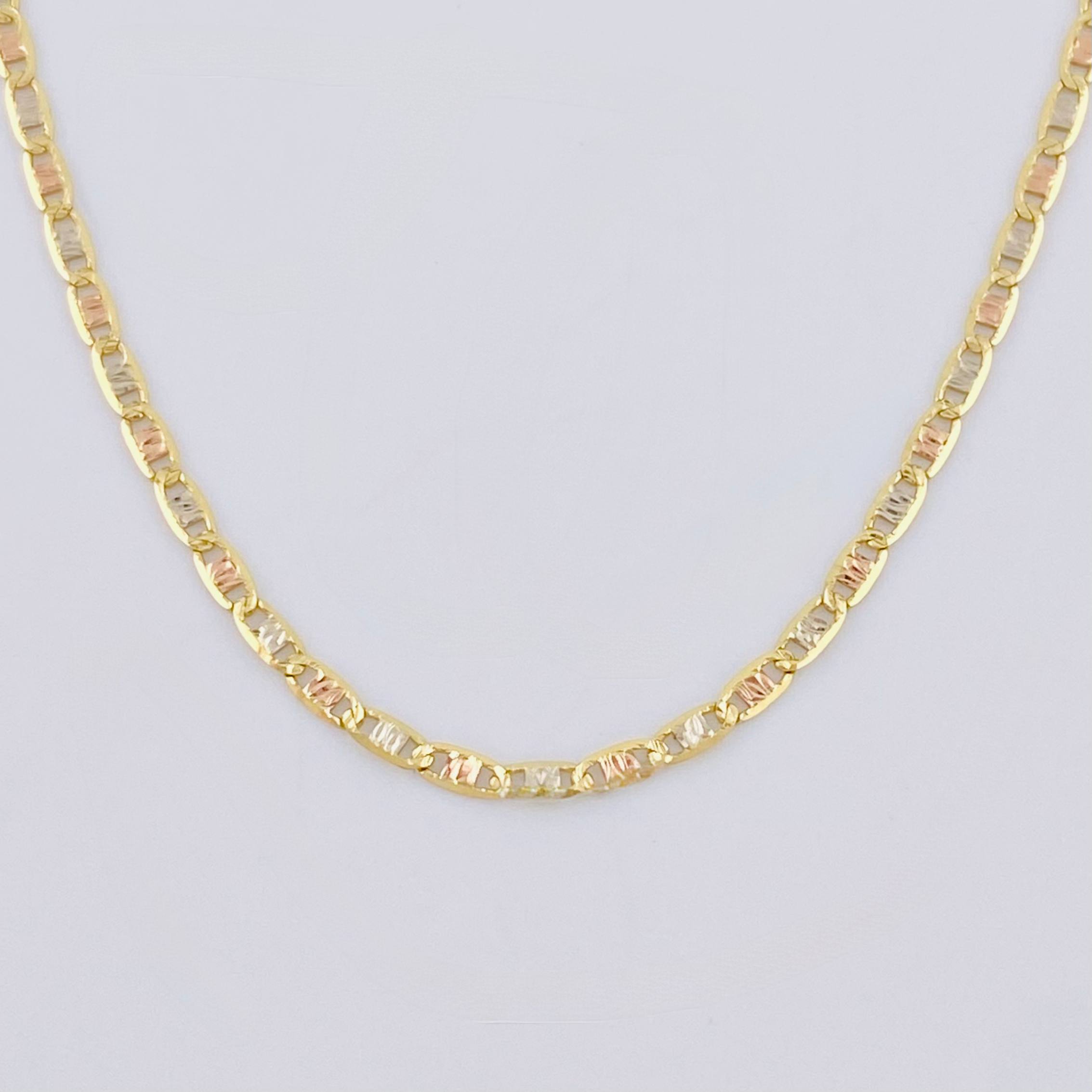 Flat Mariner Chain 1.8 g / 15 3/4 in / 1.55 mm Three Golds 18K
