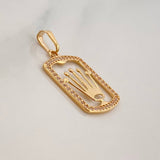 Pendant Plaque Crown 1.5 g / 1 in 18K Yellow Gold
