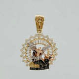 Saint Michael Archangel Pendant 7.8g / 1 1/2 in Three Golds 18K