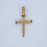 Pendant Nail Cross 4.25gr / 1.9in / Two-Tone Black Yellow 18K $