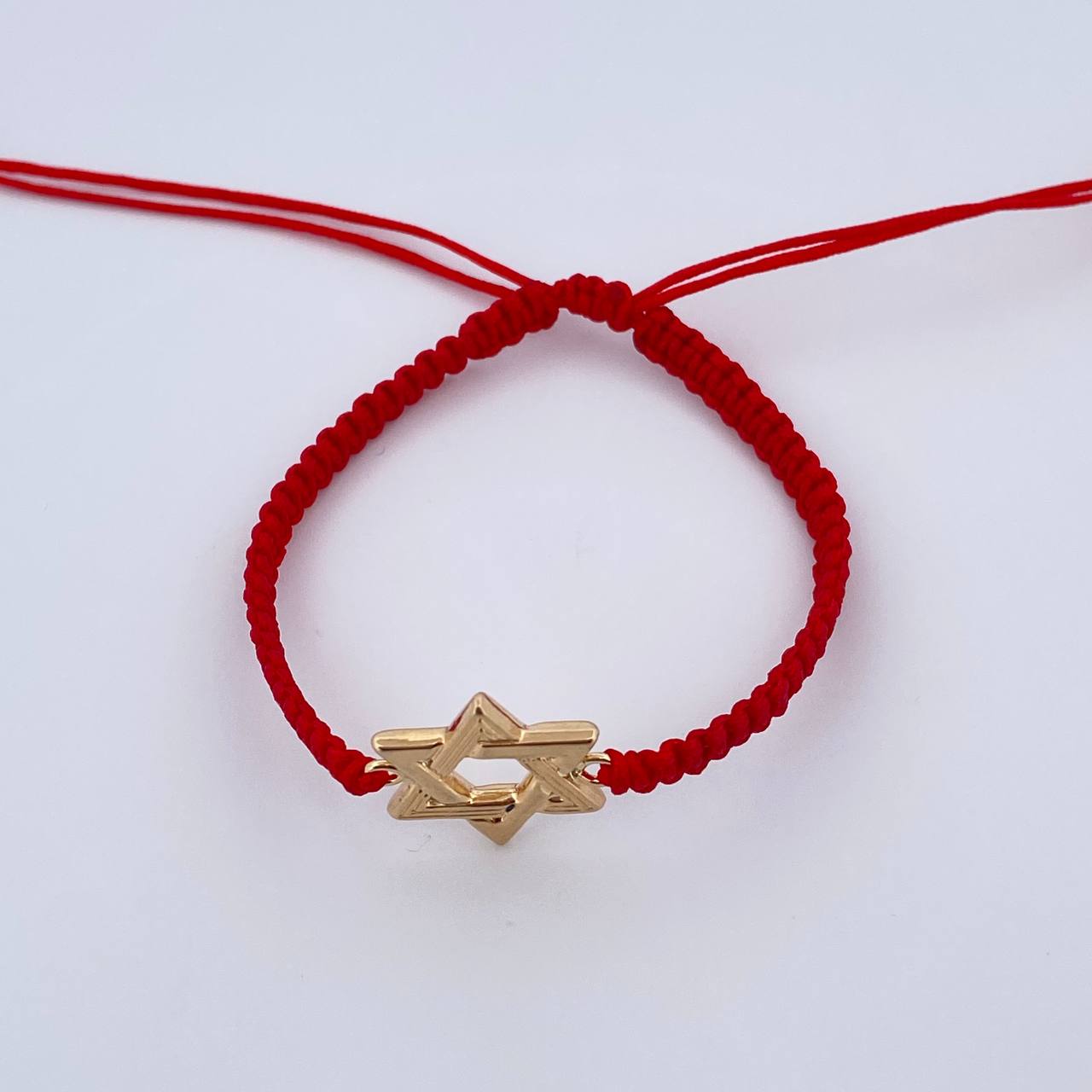 Red Woven Bracelet Star of David 1.1gr / 18K Gold $