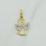 Angel Silhouette Pendant 1.45 g / 1 in Two-tone Yellow and White 18K Gold