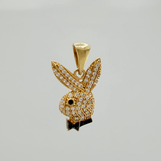 Dije Conejo 2.25 g / 1 in Dos Oros Negro Amarillo 18K