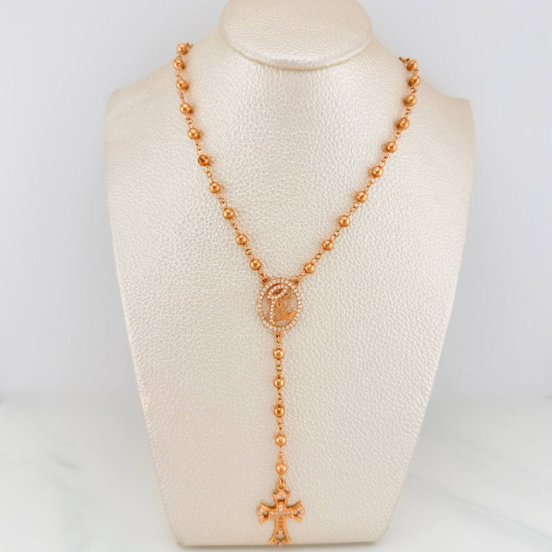Miraculous Virgin Rosary 12.7 g / 15 1/2 in / 5 mm 18K Rose Gold
