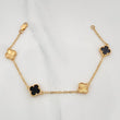 Clover Bracelet Black Onyx 5.45 g / 7 1/4 in / 1.4 mm Yellow Gold 18K