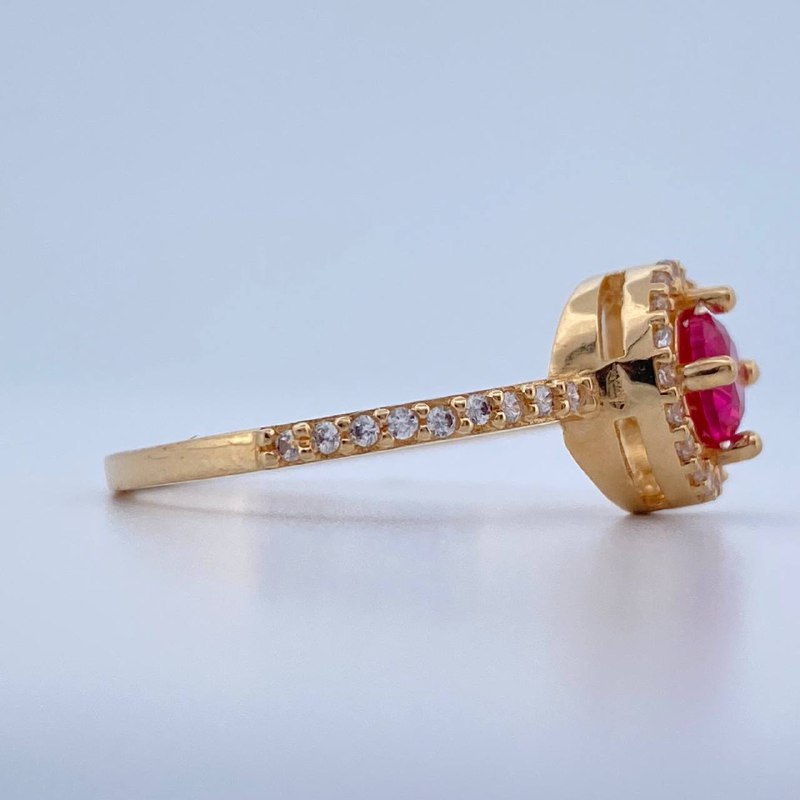 Anillo Halo 2.4gr / T7 / Oro Amarillo 18K &