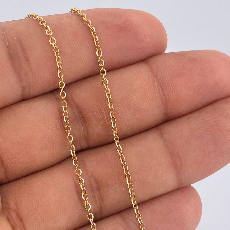 Cadena Aro Seguido 2.8gr / 45.5cm / Dos Oros Amarillo Blanco +3 18K $