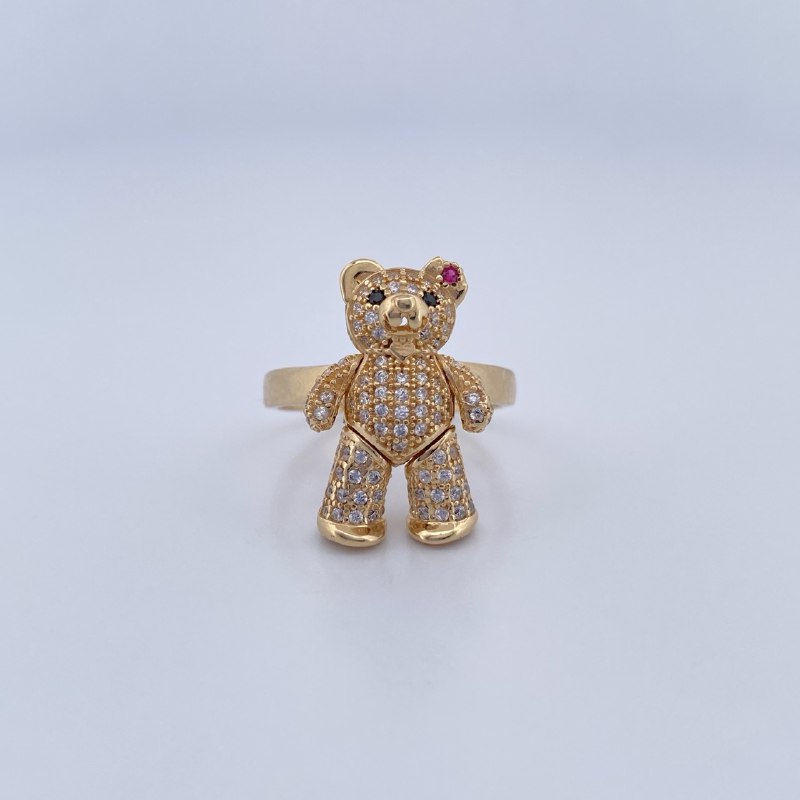 Articulated Bear Ring 6.25gr / Size 7 1/2 / 18K Gold &