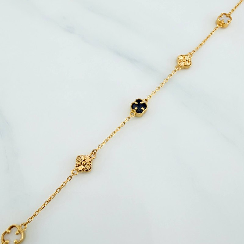 Pulso Trebol Aro Seguido 3.2 g / 8 1/4 in / 4.8 mm Oro Amarillo 18K