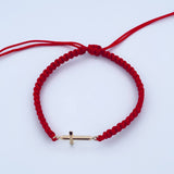 Woven Red Cross Bracelet 0.5gr / 0.2in / 18K Gold $