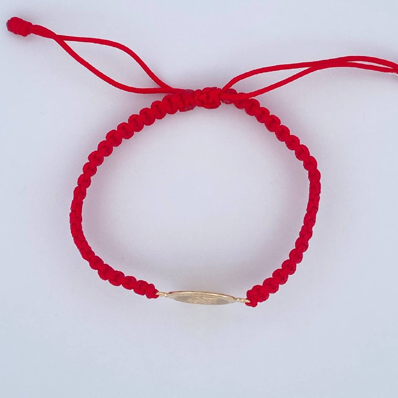 Red Woven Guardian Angel Bracelet 1.2gr / 18K Gold $