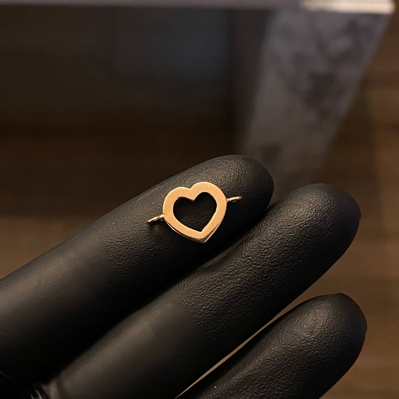 Charm Heart Silhouette 0.95gr/1.8cm Smooth Rose Gold*