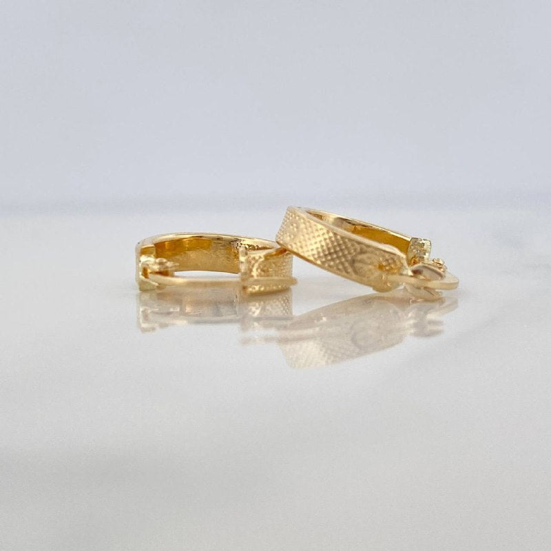 Candongas Tornillo Punteadas 1.3 g / 1/2 in Oro Amarillo 18K