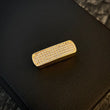 Charm Rectangle 4.45gr/2.1cm White Zircons Yellow Gold*
