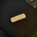 Charm Rectangle 4.45gr/2.1cm White Zircons Yellow Gold*