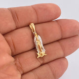 Dije Virgen Guadalupe 2.65gr / 3.1cm / Dos Oros Amarillo Blanco 18K $