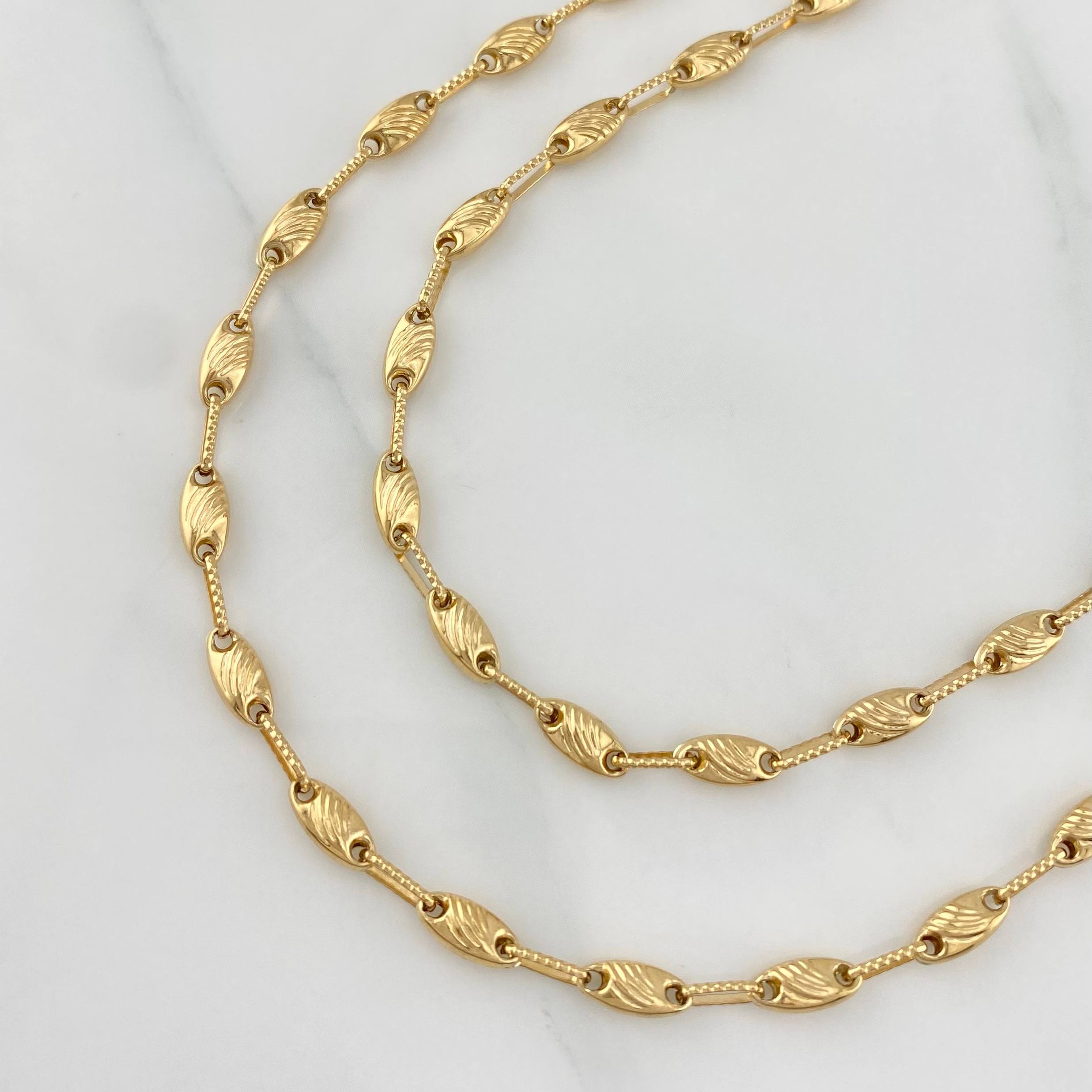 Rustic Paris Chain 10.45 g / 23 1/2 in / 3.5 mm 18K Yellow Gold