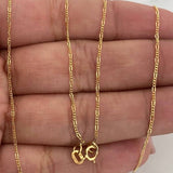 Figaro Chain Diamond Cut 1.1 g / 17 3/4 in / 0.9 mm 18K Yellow Gold