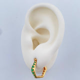 Candongas Hexagonal Esmeralda 3.1gr / 3/4 in / Oro Amarillo 18K %