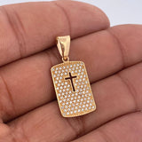 Dije Cruz Placa 3gr / 1 1/4 in / Oro Amarillo 18K $